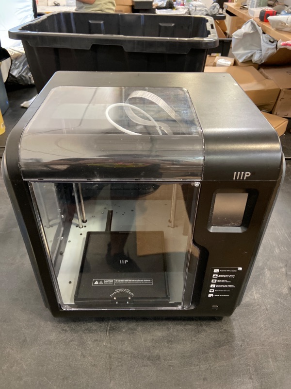 Photo 1 of Monoprice Voxel 3D Printer - Fully Enclosed with Removable Heated Build Plate (150 x 150 x 150 mm) Touch Screen, 8GB And Wi-Fi, Black/Gray, Large