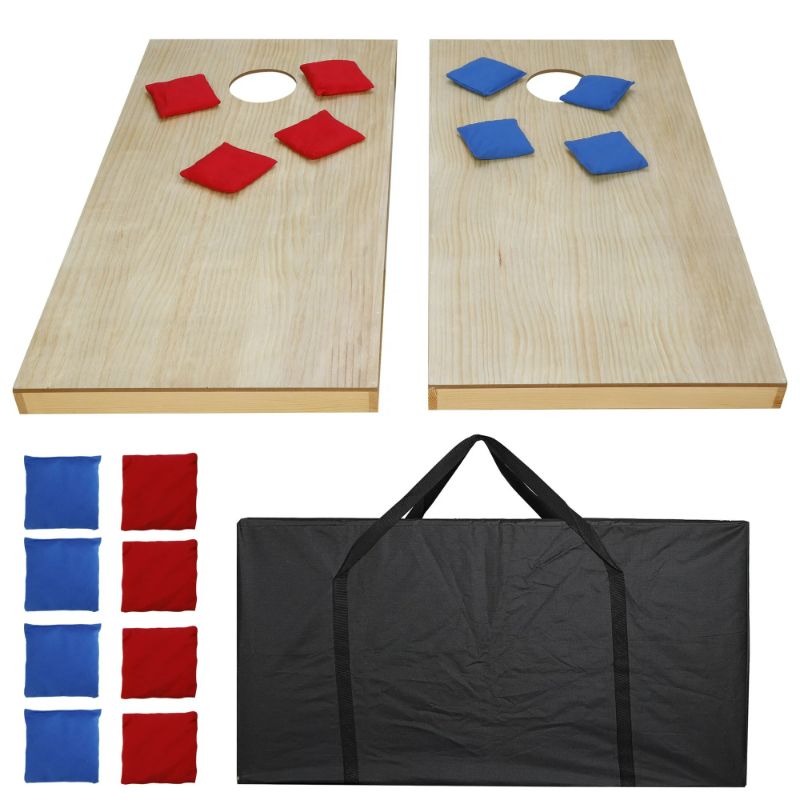 Photo 1 of ZenSports 4' x 2' Portable Wood Cornhole Game Board Set W/8 Bean Bags & Carry Case