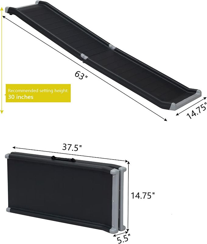 Photo 2 of COZIWOW Upgrade Folding Pet Ramp, Portable Dog Ramp for Cars,High SUV Trucks, Steel Frame for Extra Stability, Portable Stairs Ladder with High Traction