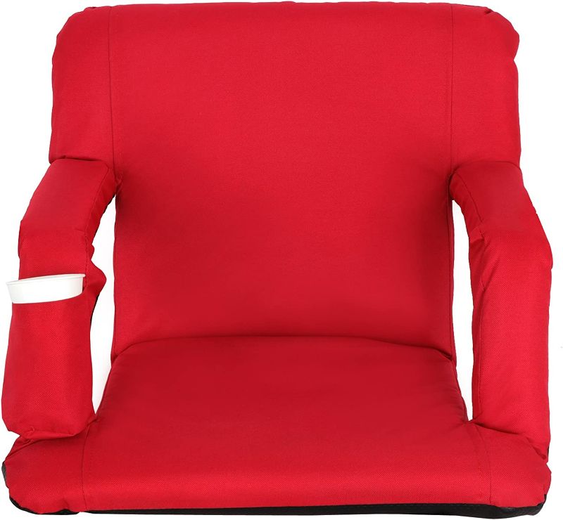 Photo 1 of ZenSports 5 Reclining Folding Stadium Seat Bleacher Chair Red