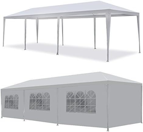 Photo 1 of ZenStyle 10'x30' Large Outdoor Canopy Party Tent Wedding Tent with 6 Removable Window Sidewalls & 2 Zippered Doorways Gazebo Storage Pavilion Canopy Carport, White