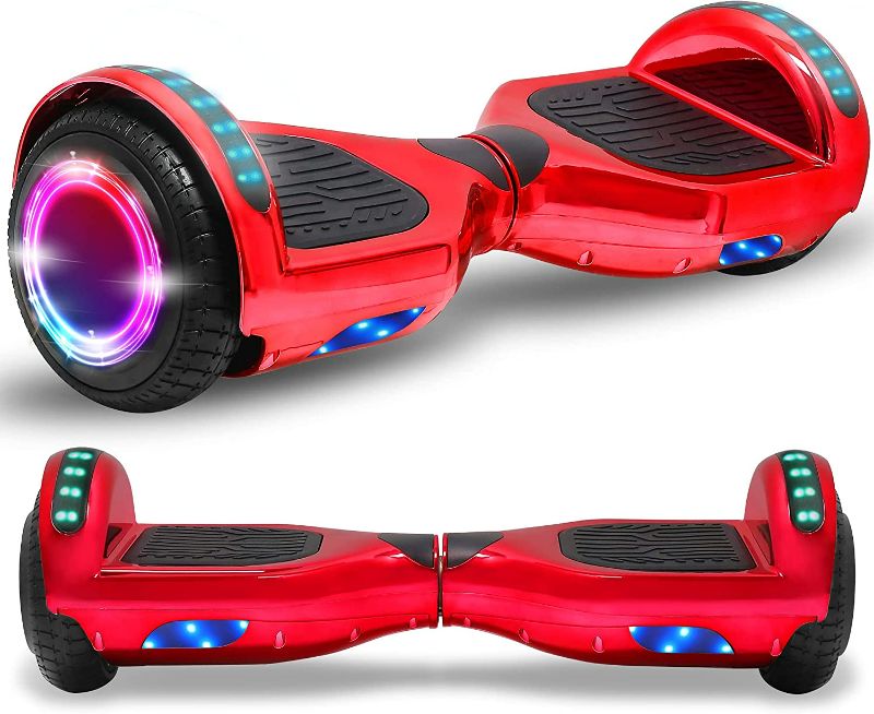 Photo 1 of Electric Hoverboard Dual Motors Two Wheels Hoover Board Smart Self Balancing Scooter (Chrome Red)