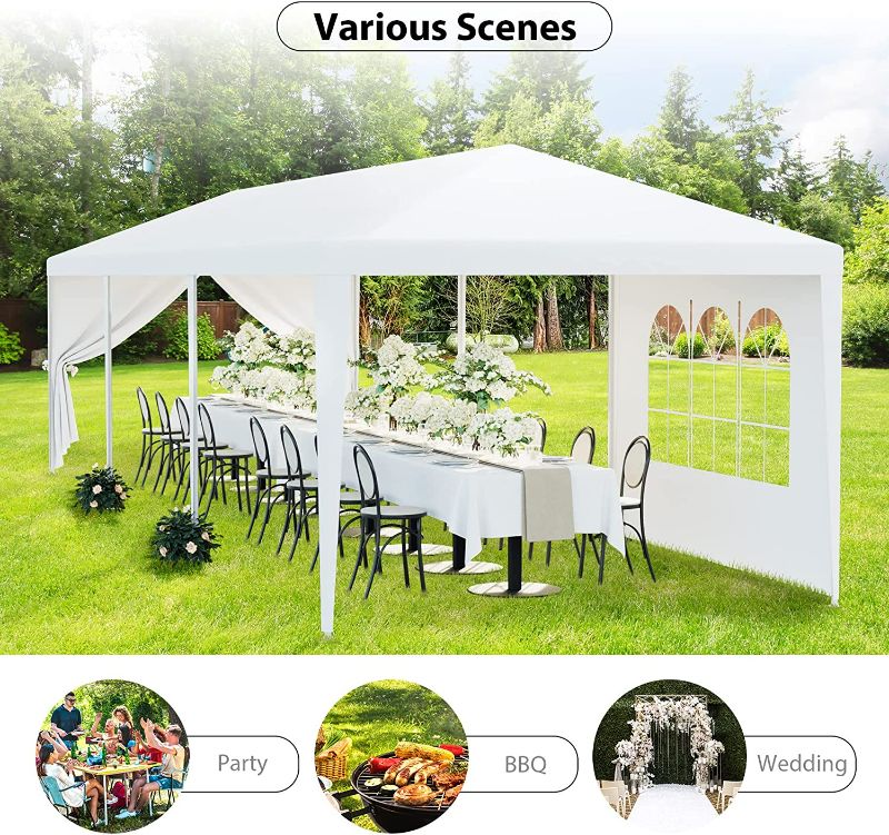 Photo 2 of LEMY 10 X 30 Outdoor Wedding Party Tent Camping Shelter Gazebo Canopy with Removable Sidewalls