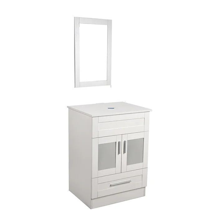 Photo 1 of 24 in. W x 18 in. D x 32-1/2 in. H Bath Vanity Cabinet Only in White with Mirror