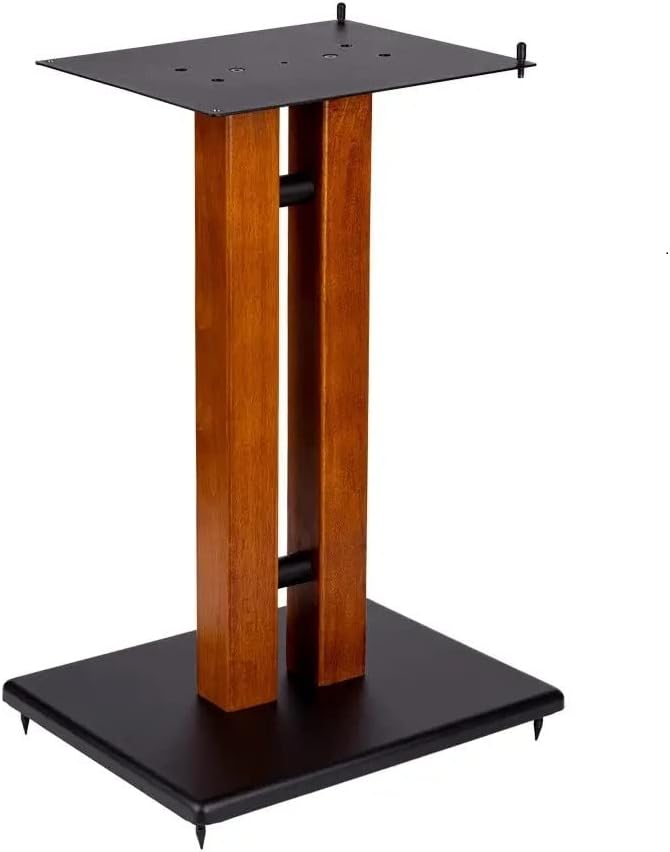 Photo 1 of Monolith by Monoprice 32in Cherry Wood Speaker Stand with Adjustable Top Plate