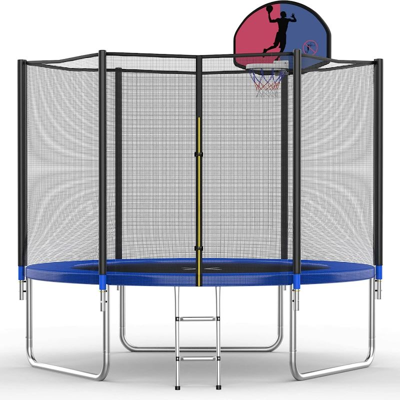 Photo 1 of AOTOB 8 FT Trampoline for Kids, Trampoline with Enclosure Net, Recreational Outdoor Trampoline, ASTM Approved