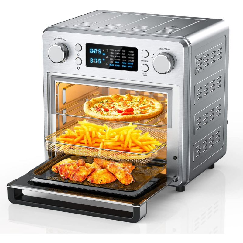 Photo 1 of Air Fryer, HomeRusso 15L/15.8QT 24-in-1 Air Fryer Toaster Oven, 1600W LCD Display Convection Toaster Oven with 10 Accessories