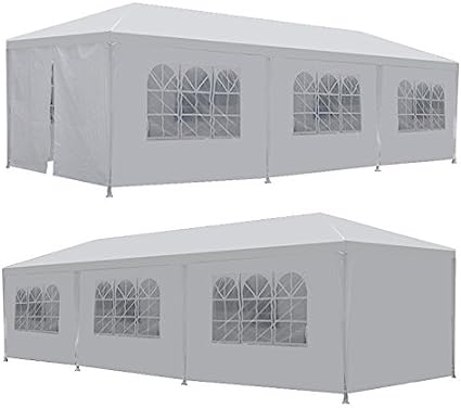 Photo 1 of ZENY 10 X 30 Outdoor Wedding Party Tent Camping Shelter Gazebo Canopy with Sidewalls Easy Set Gazebo BBQ Pavilion Canopy Cater Events, White