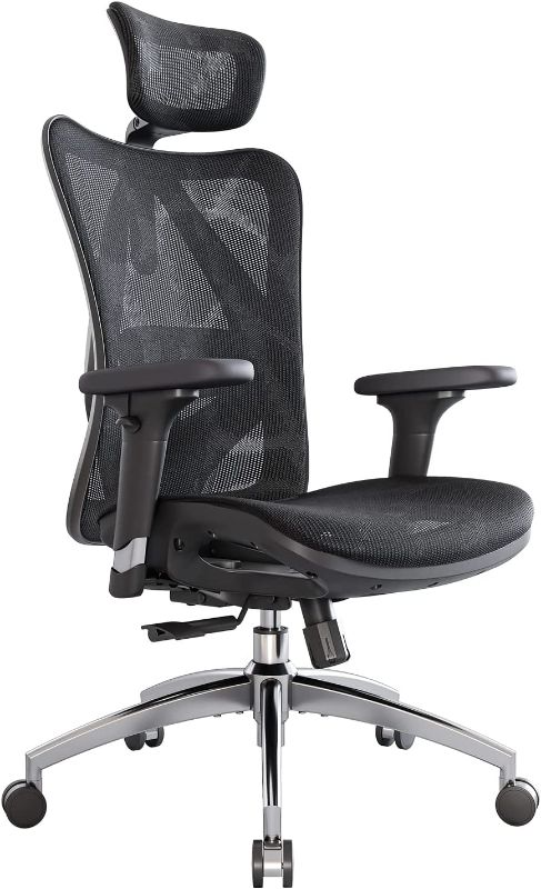 Photo 1 of SIHOO M57 Ergonomic Office Chair with 3 Way Armrests Lumbar Support and Adjustable Headrest High Back Tilt Function Black