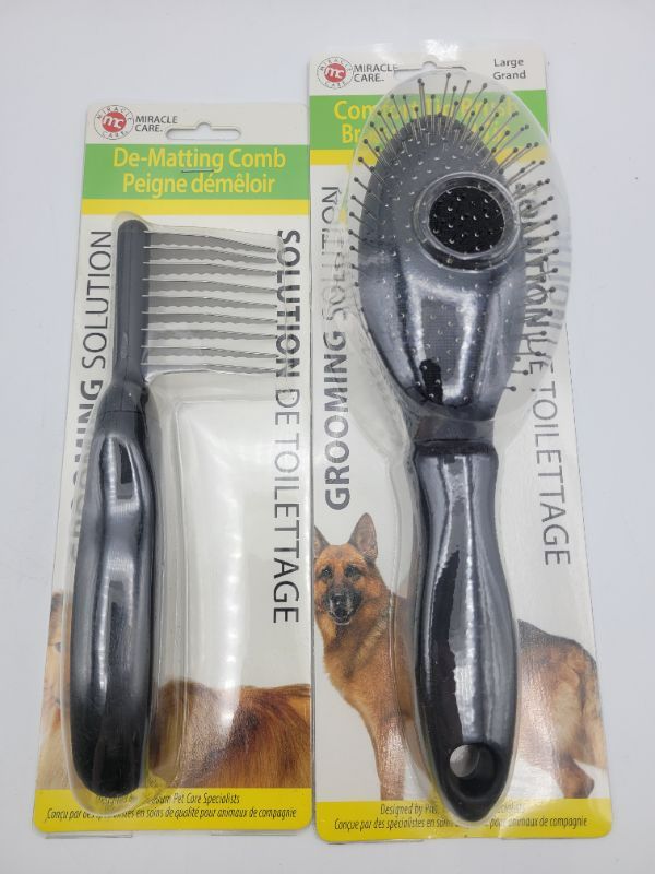 Photo 2 of (2 piece set) MiracleCoat Large Comfort Tip Brush and Miracle Coat Dematting Comb