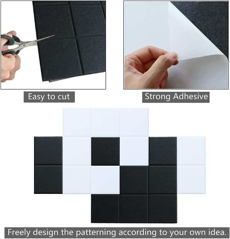 Photo 1 of Uoisaiko Large 11.8"x11.8" Felt Board Tiles for Wall with 30 Push Pins, Pack of 6 Pin Board Notice Boards for Home Office Kitchen, Bulletin Board Wall Tiles for Photos Memos