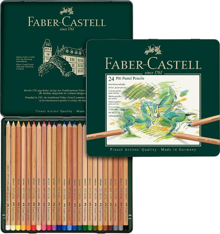Photo 1 of Faber-Castel FC112124 Pitt Pastel Pencils in A Metal Tin (24 Pack), Assorted
