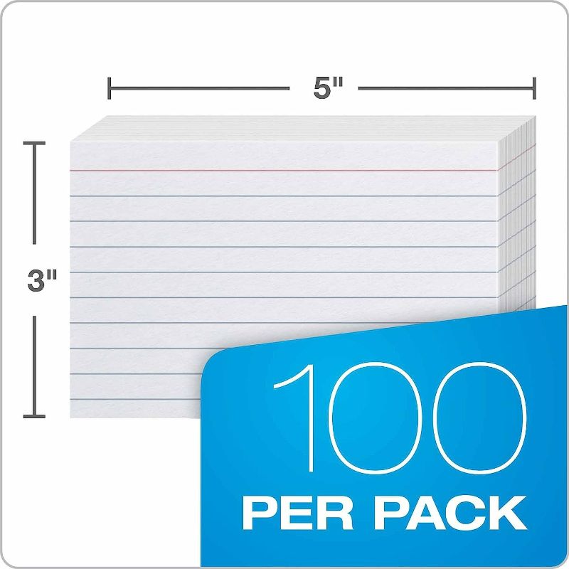 Photo 2 of Oxford 31EE Ruled Index Cards, 3" x 5", White, 1,000 Cards (10 Packs of 100) (31)