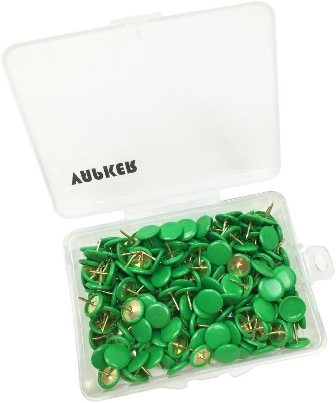 Photo 1 of VAPKER 400 PCS Thumb Tacks Green Plastic Round Head Thumbtacks