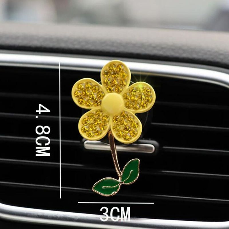 Photo 1 of BlingSHD 4Pack Flower Air Vent Clip Cute Car Air Fresheners Vent Clips Hand Knitted Flower Car Interior Decor for Women