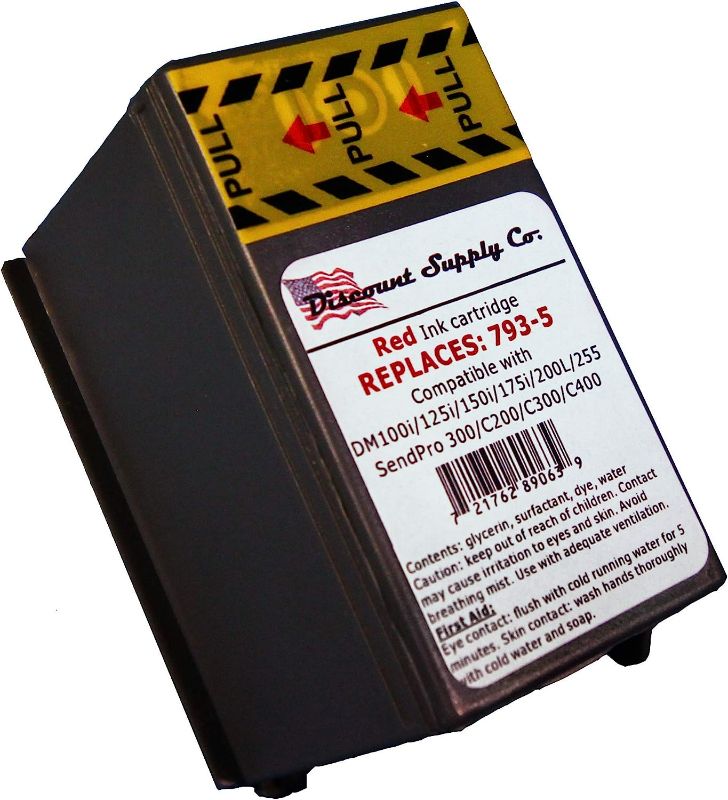 Photo 1 of Discount Supply Company Compatible 793-5 Red Ink Cartridge Postage Models: P700, DM100i, DM125i, DM150i, DM175i, DM200L, DM225 Postage Meters