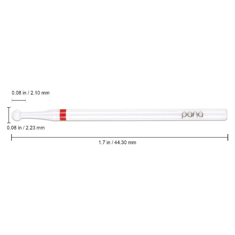 Photo 2 of PANA 3/32" Shank Size Professional Ball Shaped White Ceramic Bit Fine Grit - Nail Drill Bit for Dremel Machine 2Pack 