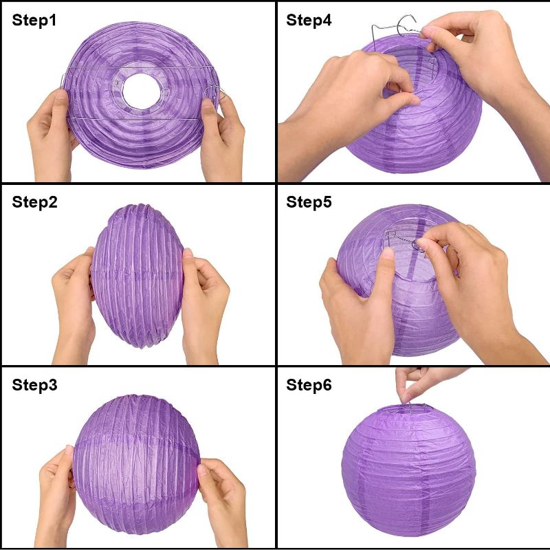 Photo 1 of PheiLa 18 Pcs Paper Lanterns Party Decorations Pink Purple Blue Round Hanging Paper Lanterns for Mermaid Unicorn Theme Birthday Party Decoration Girls Baby Shower Party Supplies
