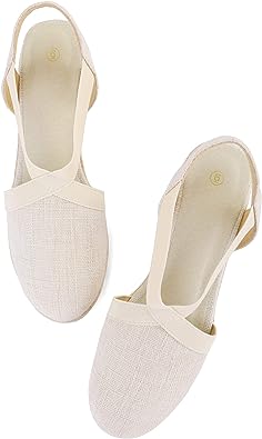 Photo 2 of mysoft Women's Espadrilles Elastic Ankle Strap Closed Toe Platform Wedge Sandals Size10 