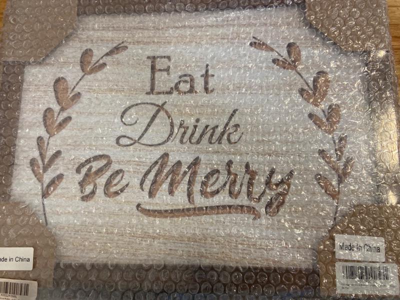 Photo 3 of Eat Signs Kitchen Decor - Eat Drink be Merry Wall Decor - The Decor Buddy - Easy to Hang and Non Fade -15 by 12 Inches - For your Kitchen - Dining Room and Cafes -Make your Wall More Appealing