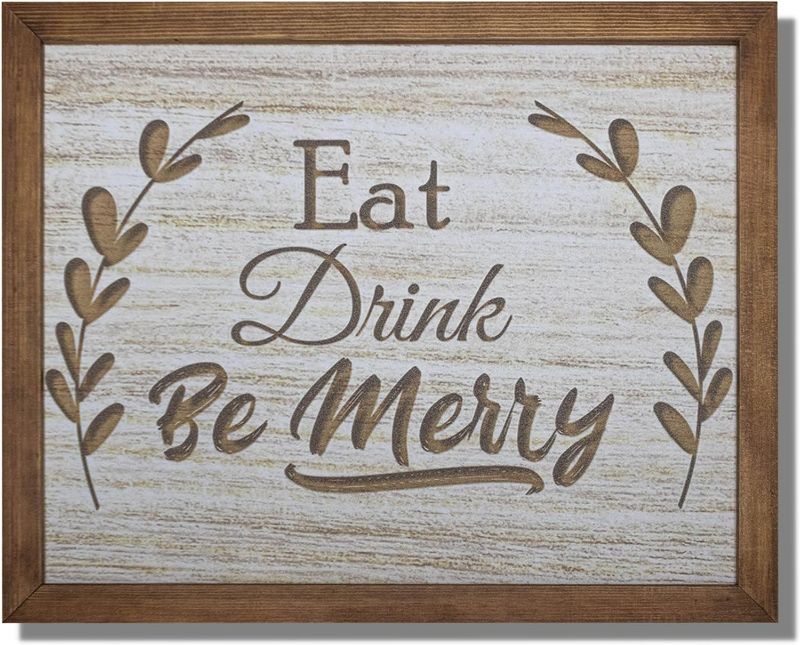 Photo 1 of Eat Signs Kitchen Decor - Eat Drink be Merry Wall Decor - The Decor Buddy - Easy to Hang and Non Fade -15 by 12 Inches - For your Kitchen - Dining Room and Cafes -Make your Wall More Appealing