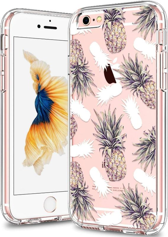 Photo 1 of bicol iPhone 6 Case,iPhone 6s Case,Nice Pineapples Pattern Clear with Design Transparent Plastic Hard Back Case with TPU Bumper Protective Case Cover for Apple iPhone 6/iPhone 6s-126
