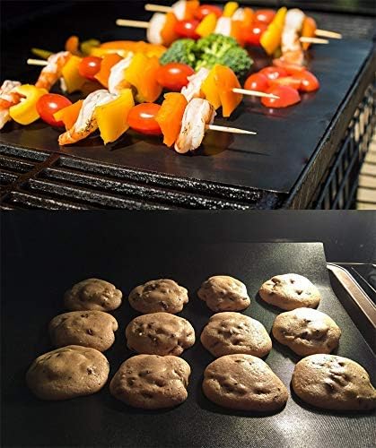 Photo 2 of BBQ Grill Mat Set of 6 - Non-Stick BBQ Outdoor Grill & Baking Mats - Reusable and Easy to Clean - Works on Gas, Charcoal, Electric Grill and More 