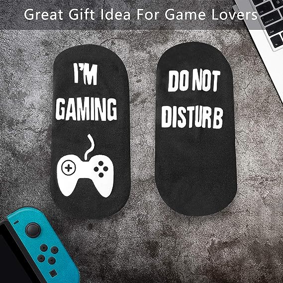 Photo 2 of Do Not Disturb I'm Gaming Socks,Birthday Gifts For Men Dad,Gamer Socks For Teenage Boys,Novelty Gifts For Son,Men Large 
