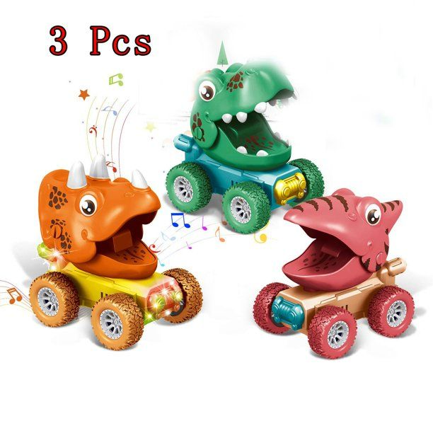 Photo 1 of 3Pcs Dinosaur Toys for 2-5 Year Old Boys, Pull Back Dinosaur Toys for 3 Year Old Boys, Monster Truck Christmas Birthday Gifts for 2, 4, 5 Year Olds, Tyrannosaurus Rex, Triceratops, Pterosaurs
