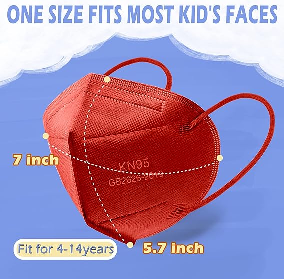 Photo 1 of Kids KN95 Face Masks 30 Pcs Kid Face Mask 5 - Ply Breathable Disposable Masks Childrens Comfortable Dust Cup Dust Mask Elastic Ear Loops with Nose Bridge for Girls Boys (3199061)
