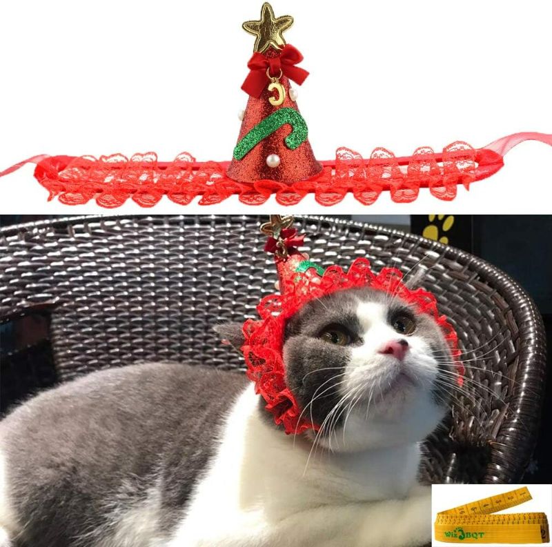 Photo 2 of 2 Pcs Christmas Pets Hair Head Bands Accessories for Kitten Puppy Small Dogs Cats Rabbits Holiday Party Wear 