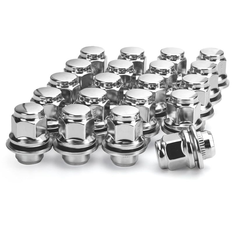 Photo 1 of M12x1.5 Lug Nuts Chrome, 20pcs 12mm x 1.5 OEM Factory Lug Nuts Closed End Style Mag Seat for Scion Pontiac Toyota Avalon Camry Highlander Prius Sienna Lexus IS300 LFA CT200h HS250h GS450h
