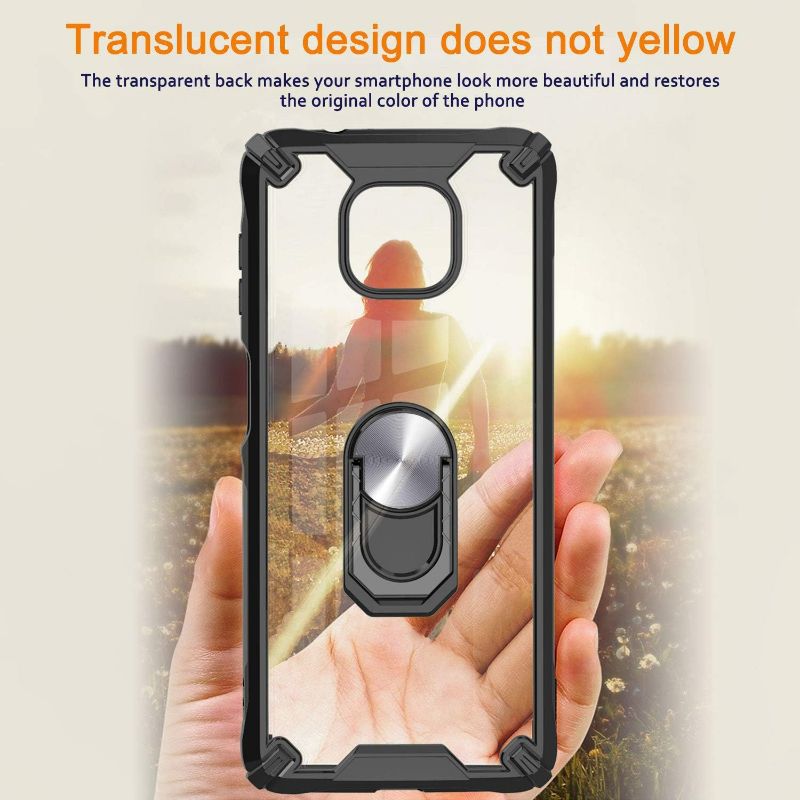 Photo 1 of 2Pack QHOHQ Case for Motorola Moto G Power 2021 (Not fit G Power 2020) with 2 Pack Screen Protector,[360° Rotating Stand] [5 Times Military Grade Anti-Fall Protection],Transparent PC Back Cover-Black
