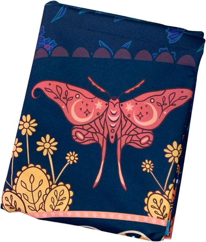 Photo 2 of TTYQXZ Bohemian Mandala Tapestry - Hippie Butterfly Tapestries Wall Hanging Indian Psychedelic Moth Floral Aesthetic Art Print Home Decor for Bedroom Large Tapestry (Large (60?x 80?), Orange)

