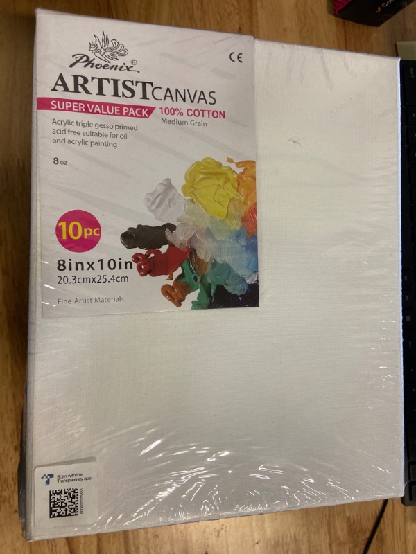 Photo 3 of PHOENIX Stretched Canvas for Painting 8x10 Inch/10 Value Pack, 8 Oz Triple Primed 5/8 Inch Profile 100% Cotton White Blank Canvas, Artist Framed Canvas for Oil Acrylic & Pouring Art
