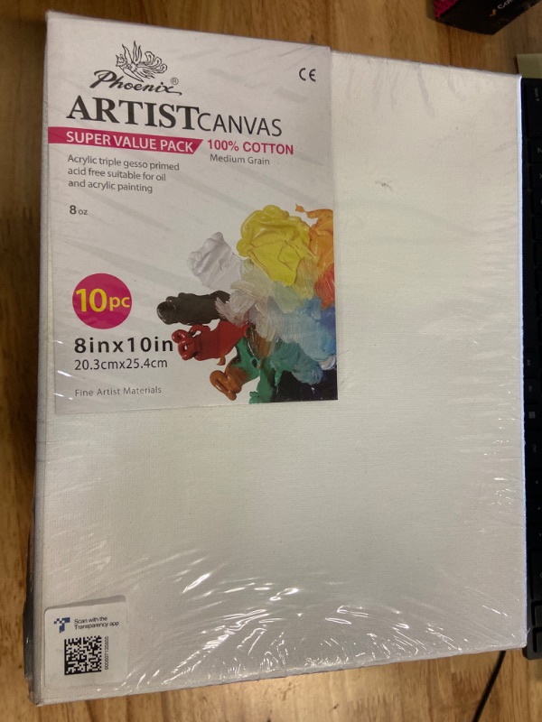 Photo 1 of PHOENIX Stretched Canvas for Painting 8x10 Inch/10 Value Pack, 8 Oz Triple Primed 5/8 Inch Profile 100% Cotton White Blank Canvas, Artist Framed Canvas for Oil Acrylic & Pouring Art
