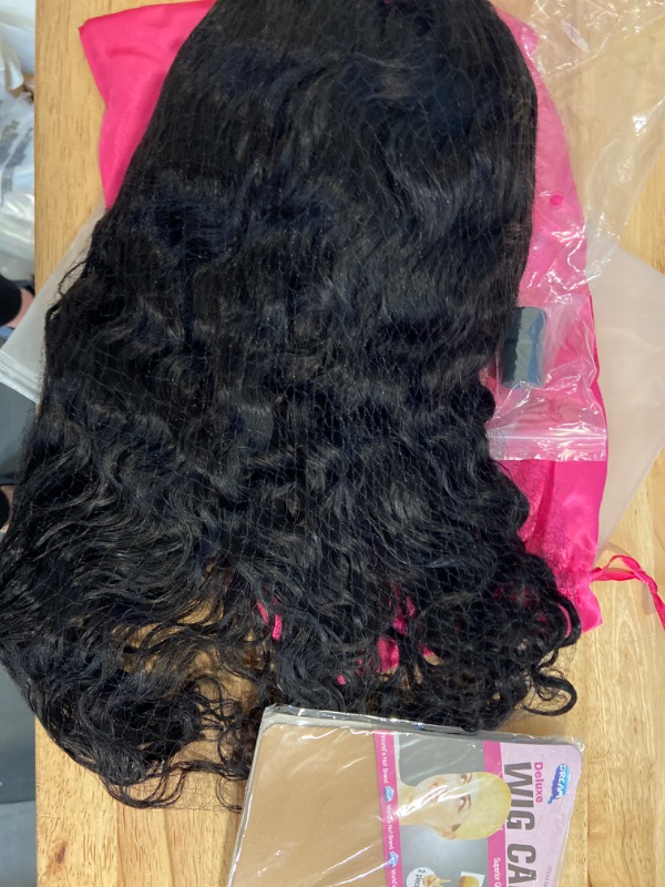 Photo 3 of 16 Inch Water Wave Lace Front Wig Human Hair, 4x4 Closure Wigs Human Hair For Black Women,Human Hair Pre Plucked Lace Wig Wear and Go
