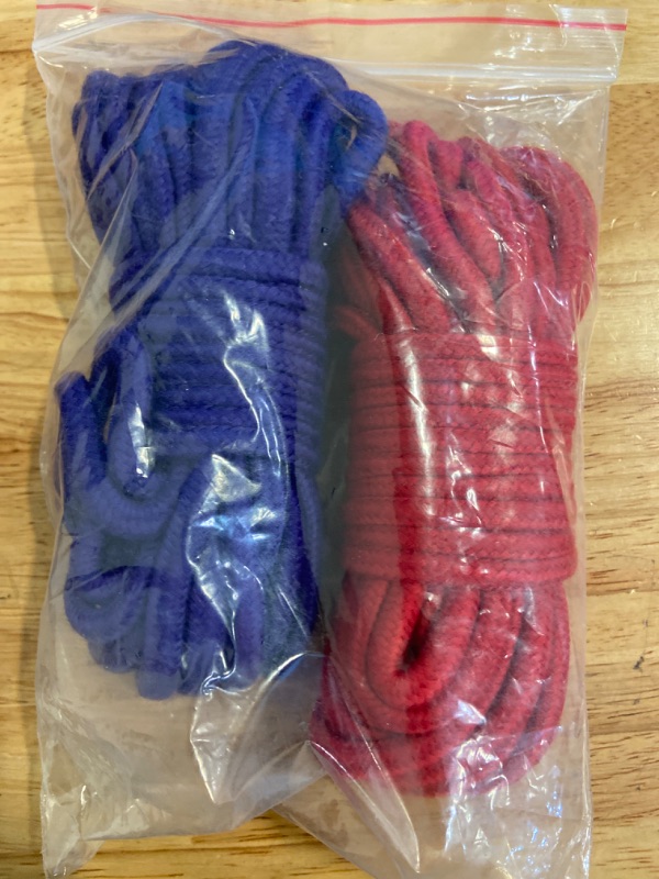 Photo 2 of Soft Cotton Rope 32 Feet Soft Rope, Soft Twisted Cotton Tying Rope (Red, Purple)