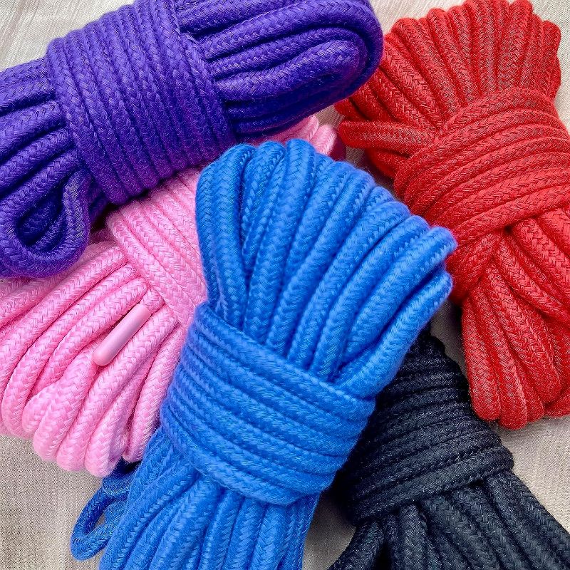 Photo 1 of Soft Cotton Rope 32 Feet Soft Rope, Soft Twisted Cotton Tying Rope (Red, Purple)