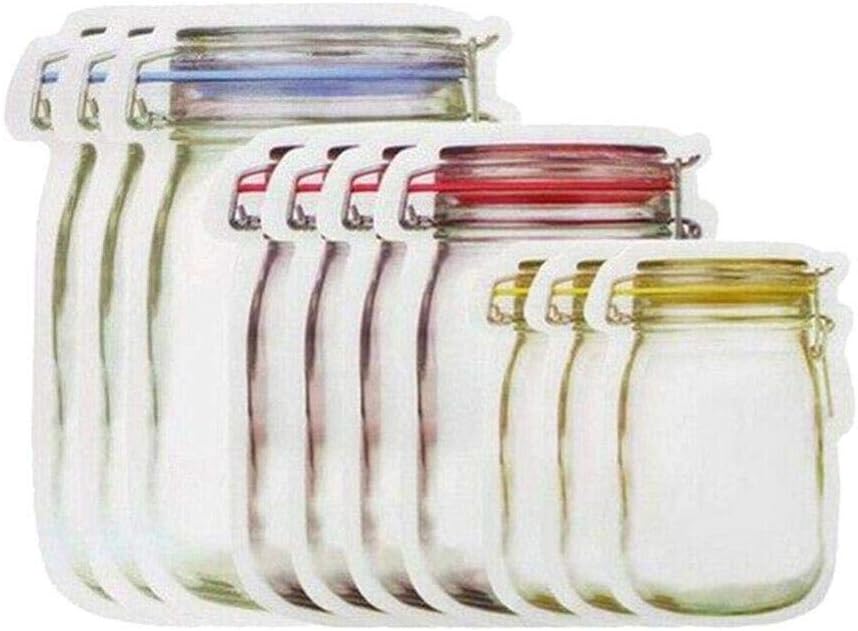 Photo 1 of Mason Jar Bottles Bags, Reusable Food Saver Storage Bags Snacks Zipper Sealed Bags Fresh Bags (20PCS)
