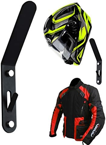 Photo 2 of CLEAR STYLE Helmet Holder Hanger Rack with Jacket Hook and Keys Holder (2 Pack)
