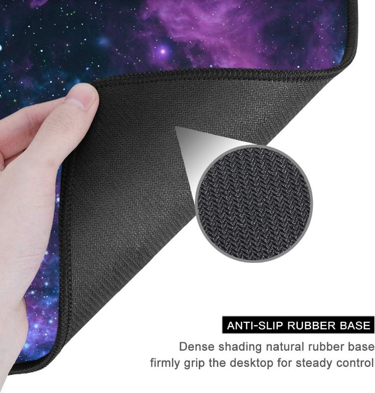 Photo 3 of Auhoahsil Mouse Pad, Square Outer Space Mousepad Anti-Slip Rubber Mouse Mat with Durable Stitched Edge for Office Gaming Laptop Computer PC Men Women Kids, 11.8 x 9.8 in, Custom Galaxy & Stars Design 2Pack 
