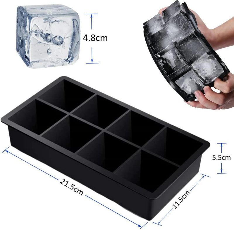 Photo 2 of Alinana Ice Cube Tray with Lid, BPA Free Food Grade Ice Cube Molds for Whiskey, Large Silicone Ice Cube Tray for Cocktails
