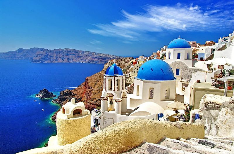 Photo 2 of Jigsaw Puzzles 1000 Pieces Mini Puzzle for Adults Dreamy Aegean Sea Puzzles Greece Santorini Landscape Puzzle Natural Scene Hard Puzzles for Adults Teens Kids...
