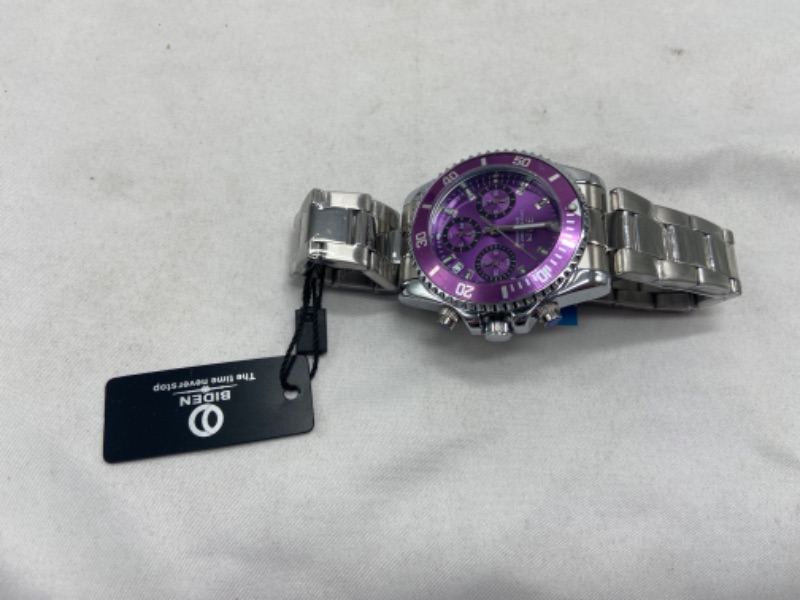 Photo 5 of BIDEN Womens Watches Chronograph Stainless Steel Waterproof Date Analog Quartz Unisex Watch Business Fashion Wrist Watches for Women
