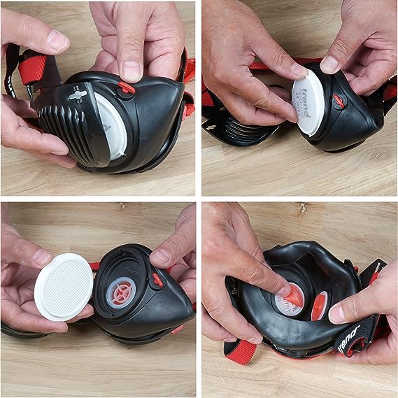 Photo 3 of Trend Air Stealth Dust Mask, Half Mask with Replaceable Twin HEPAC Filters for Woodworking, Building & Construction Work
