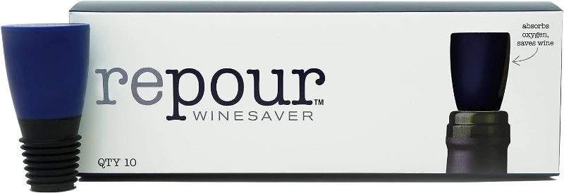 Photo 1 of Repour Wine Saver and Stopper - Removes Oxygen, Preserving and Keeping Wine As Fresh As The Day The Bottle Was Opened (10-Pack)
