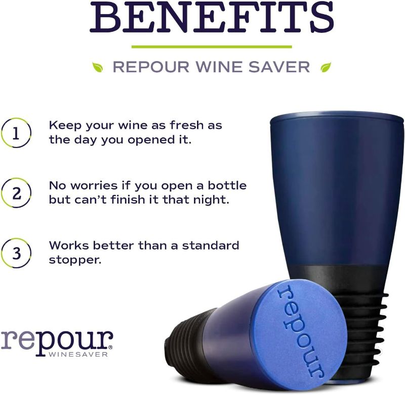 Photo 2 of Repour Wine Saver and Stopper - Removes Oxygen, Preserving and Keeping Wine As Fresh As The Day The Bottle Was Opened (10-Pack)
