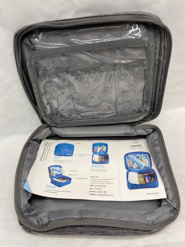 Photo 2 of PATIKIL Travel Toiletry Bag, Portable Makeup Organizer Waterproof Toiletry Bag for Men and Women, Gray
