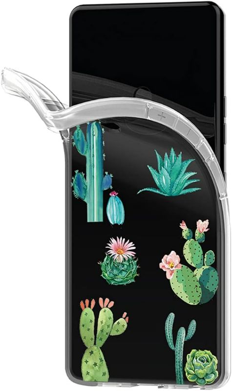 Photo 3 of Bohefo Clear Case Compatible with Galaxy J3 Prime/J3 Emerge/Express Prime 2/Amp Prime 2/J3 Mission/J3 Eclipse/J3 Luna Pro Case, TPU Protective Phone Case Cover for Samsung Galaxy J3 2017 (Cactus)
